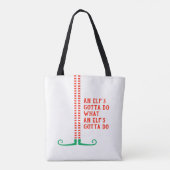 Een Elf moet funny Striped Legs Shoes doen Tote Bag (Achterkant)