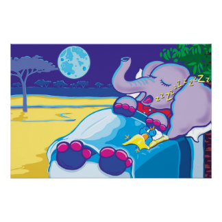 Eén ellephant Snoring Sweet & Sound-Poster Perfect Poster