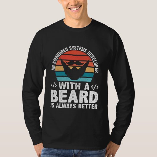 Een Embedded Systems-ontwikkelaar met een baard is T-shirt (Voorkant)