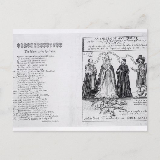 Een embleem van de antichrist briefkaart (Voorkant)