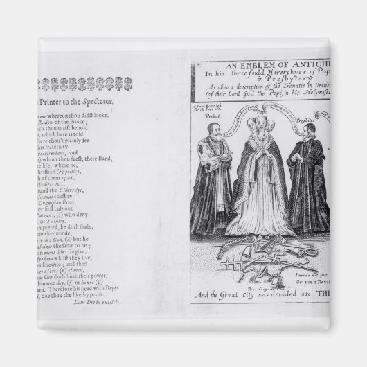 Een embleem van de antichrist magneet (Voorkant)