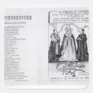 Een embleem van de antichrist vierkante sticker