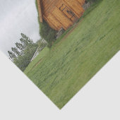 Een Emerald Enchanted Barn in een Emerald Field Tissuepapier (Detail)