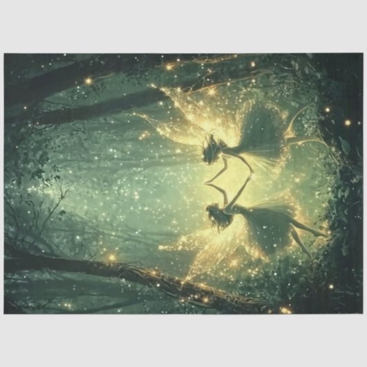 Een Emerald Forest Fairy Serie Ontwerp #4 Tissuepapier (Voorkant)