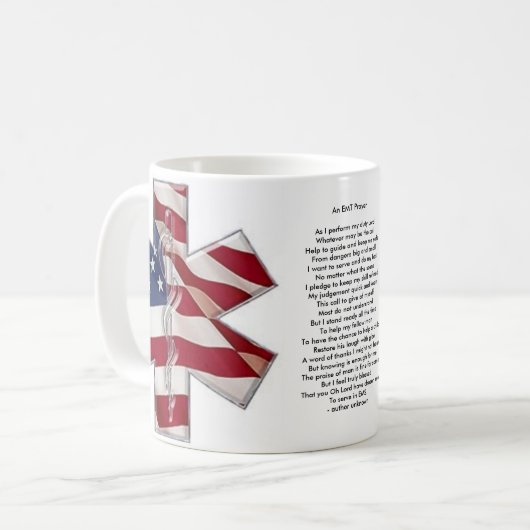 Een EMT Prayer Star Life-Mok Koffiemok (Voorkant links)