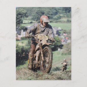 Een enduro rider in Wales Verenigd Koninkrijk Briefkaart