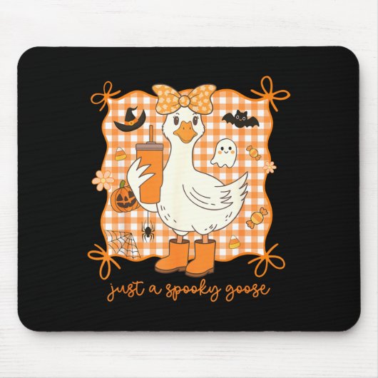 Een enge gans Halloween Dwaze Gans Grappig Muismat (Voorkant)