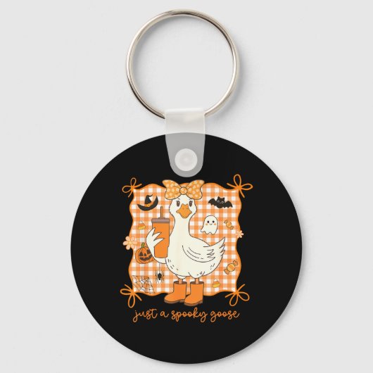 Een enge gans Halloween grappige gans leuk Sleutelhanger (Voorkant)