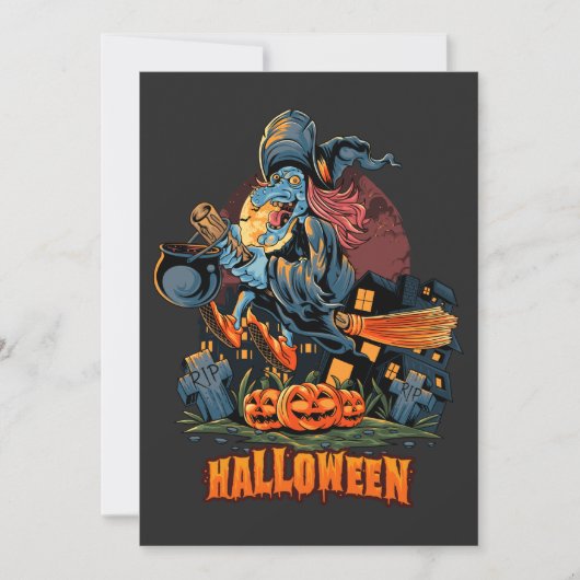 Een enge heks op een kamer kaart (Voorkant)