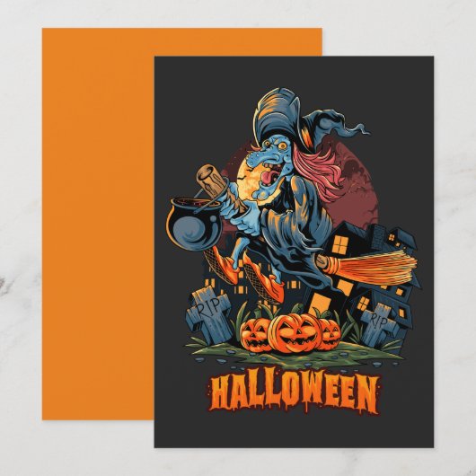 Een enge heks op een kamer kaart (Voorkant / Achterkant)