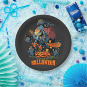 Een enge heks op een kamer papieren bordje (Feest)