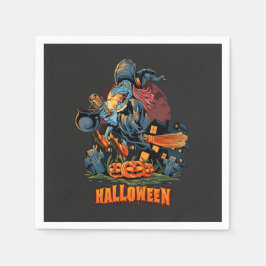 Een enge heks op een kamer servet