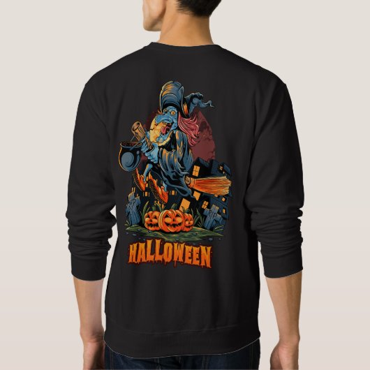 Een enge heks op een kamer trui (Achterkant)