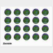 Een enge kat-groene 'MEEEOOWW' sticker! Ronde Sticker (Vel)