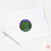 Een enge kat-groene 'MEEEOOWW' sticker! Ronde Sticker (Envelop)