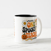 Eén enge leraar pompoen Halloween leuk mok cadeau (Voorkant rechts)