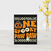 Een enge Paw Paw eerste verjaardag Halloween Jack  Kaart (Gele Bloem)