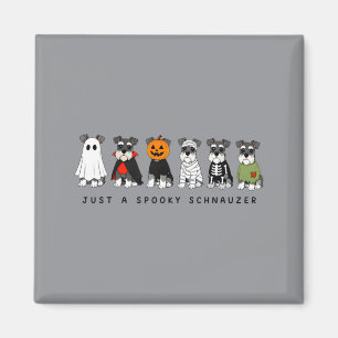 Een enge Schnauzer Funny Ghost Halloween hondenlie Magneet