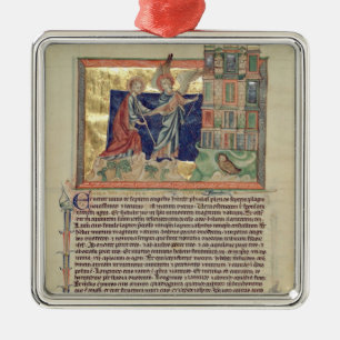 Een engel die de New Jeruzalem toont Metalen Ornament