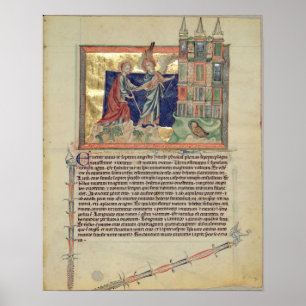 Een engel die de New Jeruzalem toont Poster