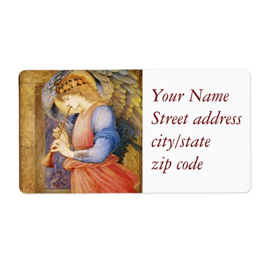 Een engel die een flageolet speelt etiket (Voorkant)