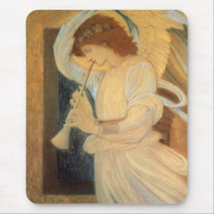 Een engel die een flageolet speelt van Burne Jones Muismat