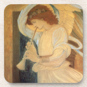 Een engel die een flageolet speelt van Burne Jones Onderzetter