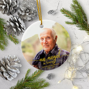 Een engel in de hemel gepersonaliseerde foto-herde keramisch ornament