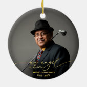 Een engel in de hemel | Gouden folie Memorial Foto Keramisch Ornament (Achterkant)