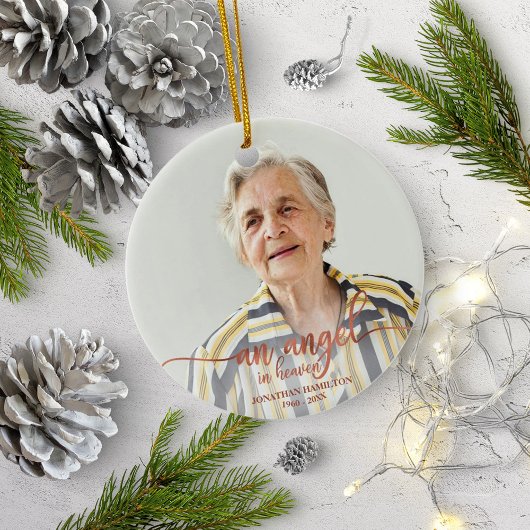 Een engel in de hemel Persoonlijke foto Memorial Keramisch Ornament