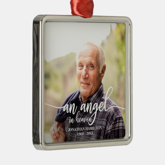 Een engel in de hemel Persoonlijke foto Memorial Metalen Ornament (Rechts)
