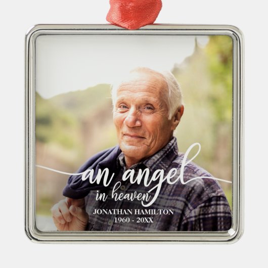 Een engel in de hemel Persoonlijke foto Memorial Metalen Ornament (Voorkant)
