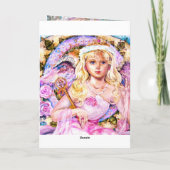 Een engel in de lente en de minnaars., Gelukkige Feestdagen Kaart (Achterkant)