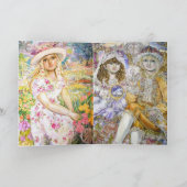 Een engel in de lente en de minnaars., Gelukkige Feestdagen Kaart (Binnen)