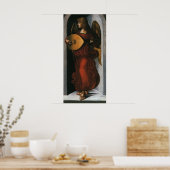Een engel in het rood met een Lute van Leonardo da Poster (Keuken)