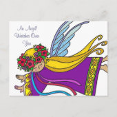 Een engel kijkt over jou briefkaart (Voorkant)