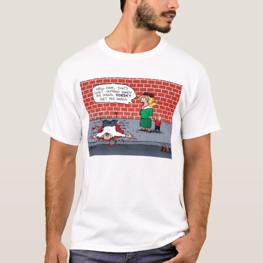 Een engel krijgt zijn Wings Holiday Shirt niet (Voorkant)