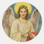 Een engel leek Victoriaans kerstfeest Ronde Sticker (Voorkant)