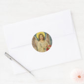 Een engel leek Victoriaans kerstfeest Ronde Sticker (Envelop)