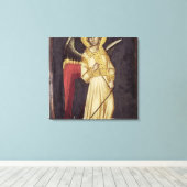 Een engel met een demon op een ketting canvas afdruk (Insitu (Houten vloer))