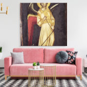 Een engel met een demon op een ketting canvas afdruk (Insitu (Woonkamer))