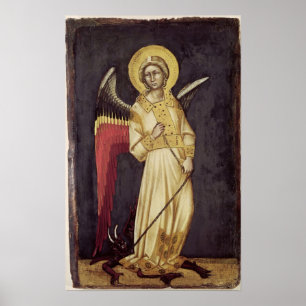 Een engel met een demon op een ketting poster