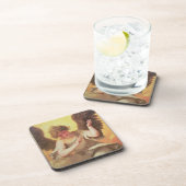 Een engel met een glazen erlenmeyer drankjes onderzetter (Rechterzijde)