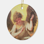 Een engel met een glazen erlenmeyer keramisch ornament (Links)