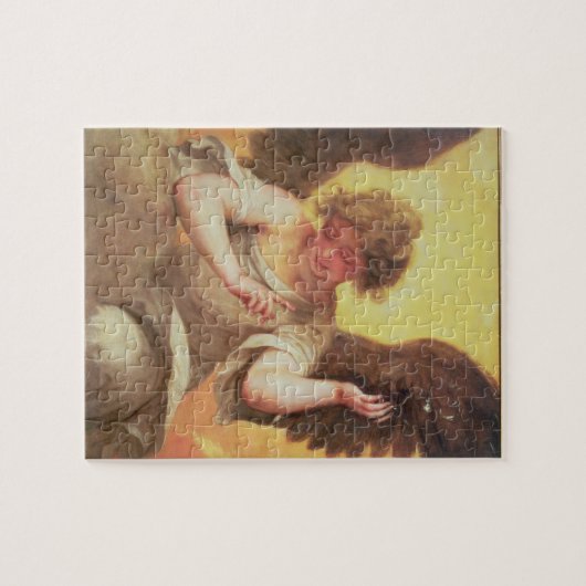 Een engel met een glazen erlenmeyer legpuzzel (Horizontaal)