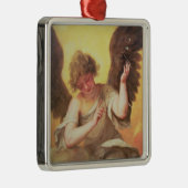 Een engel met een glazen erlenmeyer metalen ornament (Rechts)