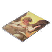 Een engel met een glazen erlenmeyer notitieboek (Linkerzijde)