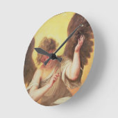 Een engel met een glazen erlenmeyer ronde klok (Hoek)