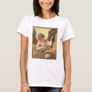 Een engel met een glazen erlenmeyer t-shirt