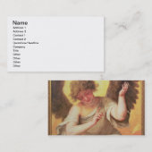 Een engel met een glazen erlenmeyer visitekaartje (Voorkant / Achterkant)